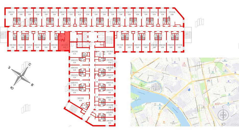 Апартаменты в ЖК Вертикаль на Лесной, студия, 22.7 м², 14 этаж