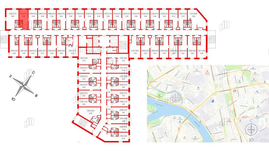 Апартаменты в ЖК Вертикаль на Лесной, студия, 14.95 м², 14 этаж