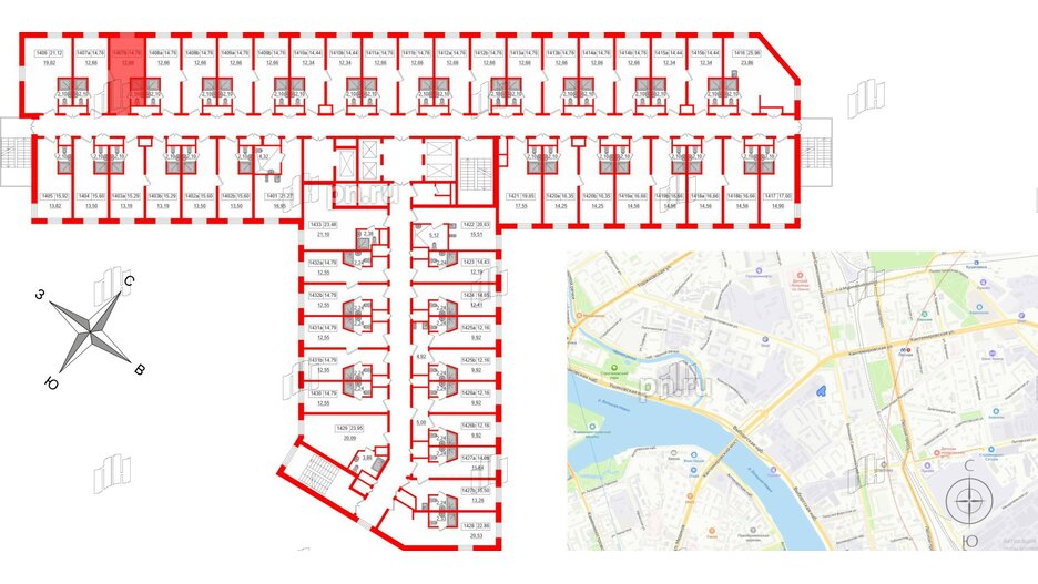 Апартаменты в ЖК Вертикаль на Лесной, студия, 14.95 м², 14 этаж