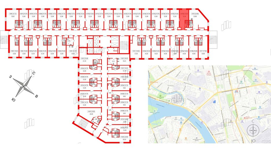 Апартаменты в ЖК Вертикаль на Лесной, студия, 15 м², 14 этаж