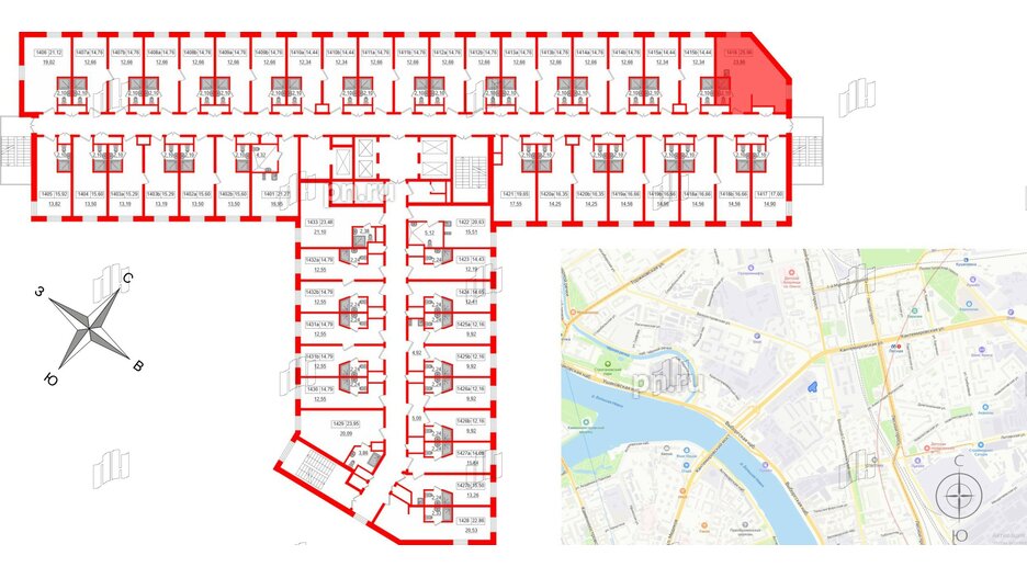 Апартаменты в ЖК Вертикаль на Лесной, студия, 26.3 м², 14 этаж