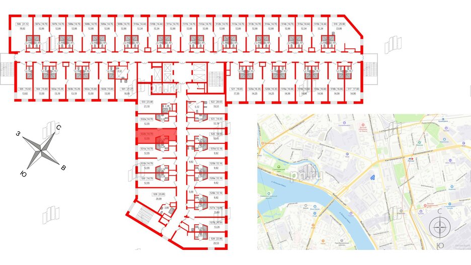 Апартаменты в ЖК Вертикаль на Лесной, студия, 14.4 м², 5 этаж