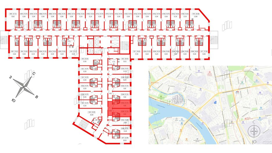 Апартаменты в ЖК Вертикаль на Лесной, 1 комнатные, 29.5 м², 9 этаж