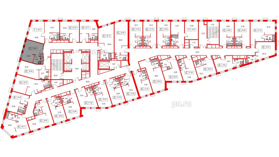 Апартаменты в ЖК Вольта, студия, 25.66 м², 7 этаж