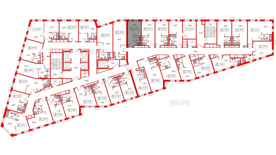 Апартаменты в ЖК Вольта, студия, 21.56 м², 7 этаж