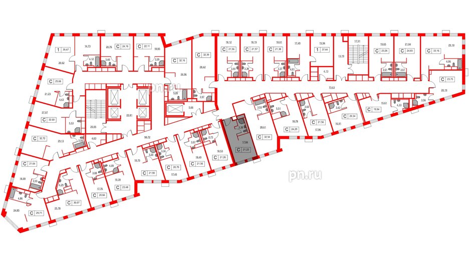 Апартаменты в ЖК Вольта, студия, 21.22 м², 8 этаж