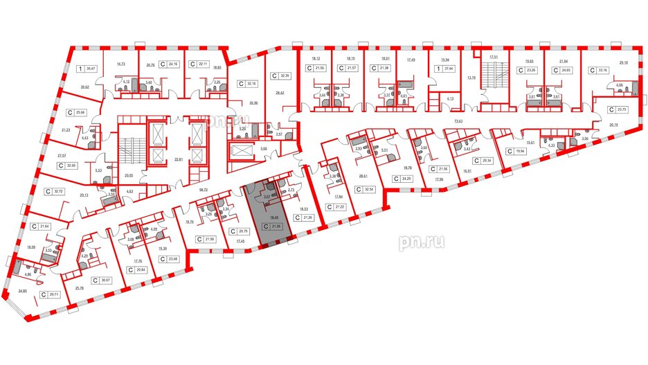 Апартаменты в ЖК Вольта, студия, 21.56 м², 7 этаж