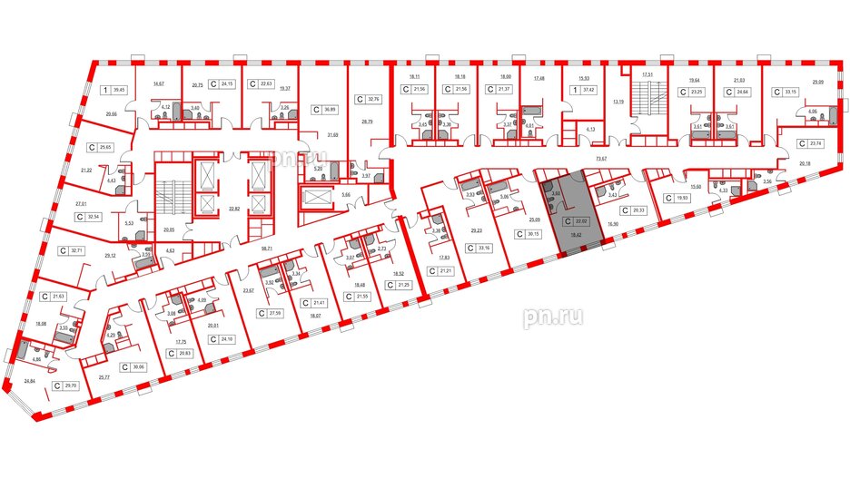 Апартаменты в ЖК Вольта, студия, 22.02 м², 2 этаж