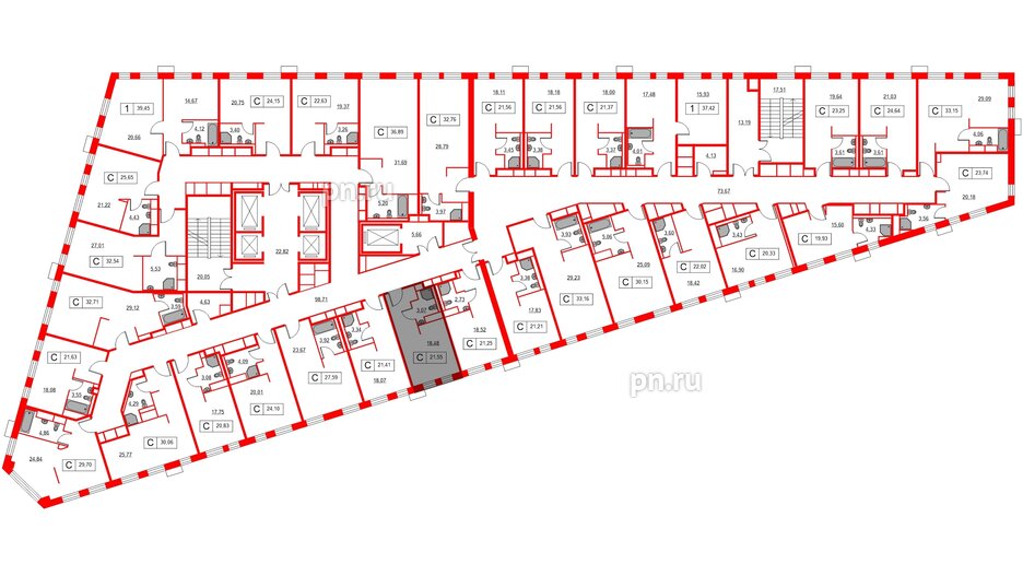 Апартаменты в ЖК Вольта, студия, 21.55 м², 2 этаж