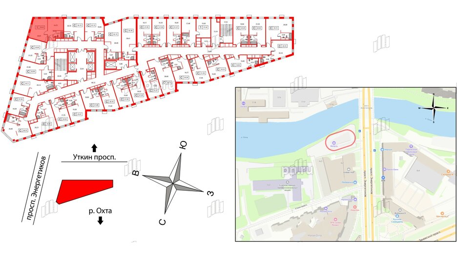 Апартаменты в ЖК Вольта, 1 комнатные, 39.45 м², 12 этаж