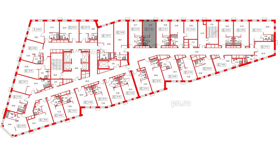 Апартаменты в ЖК Вольта, студия, 21.56 м², 11 этаж