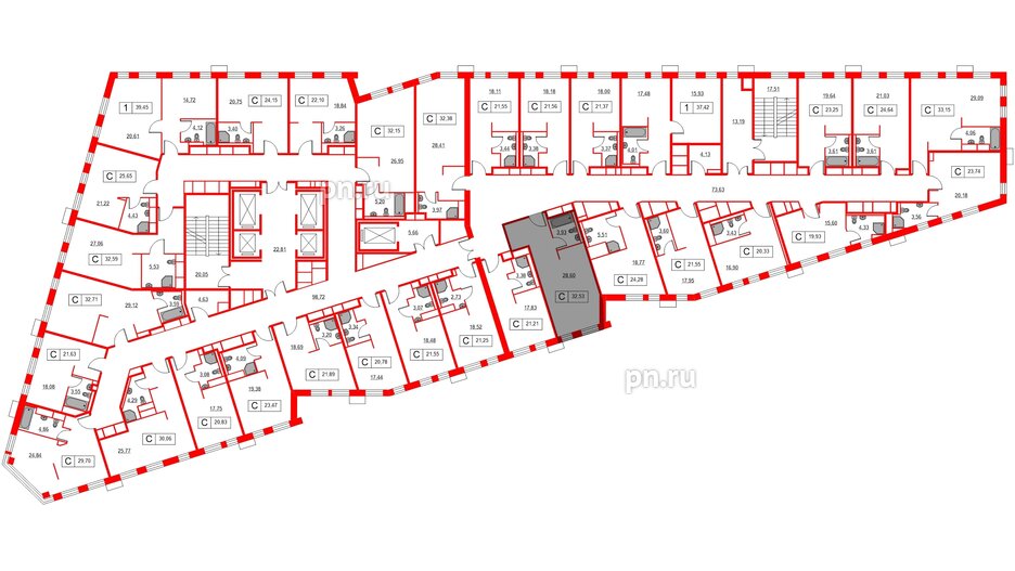 Апартаменты в ЖК Вольта, студия, 32.53 м², 14 этаж