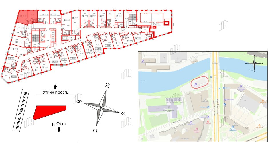 Апартаменты в ЖК Вольта, 1 комнатные, 39.73 м², 15 этаж