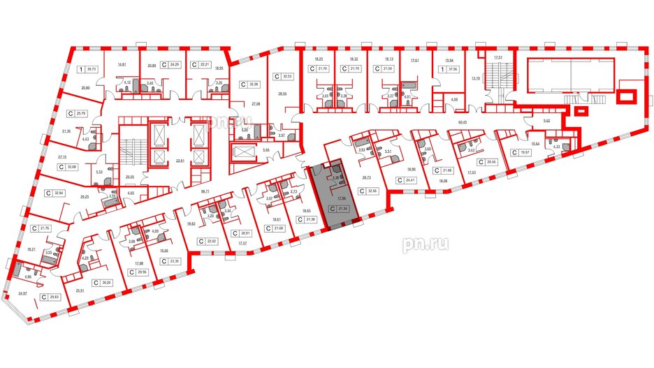 Апартаменты в ЖК Вольта, студия, 21.34 м², 15 этаж