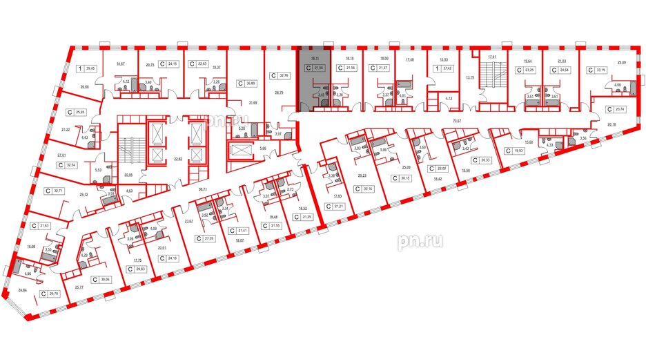 Апартаменты в ЖК Вольта, студия, 21.56 м², 2 этаж