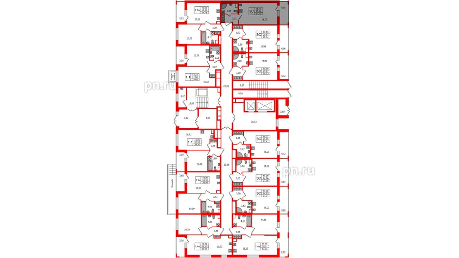 Квартира в ЖК «Город звёзд», студия, 25.64 м², 1 этаж