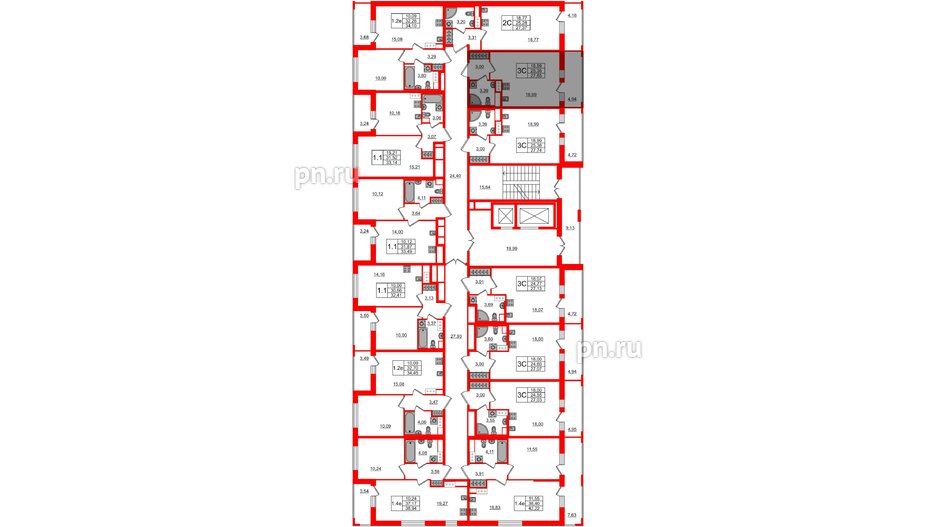 Квартира в ЖК «Город звёзд», студия, 25.38 м², 2 этаж