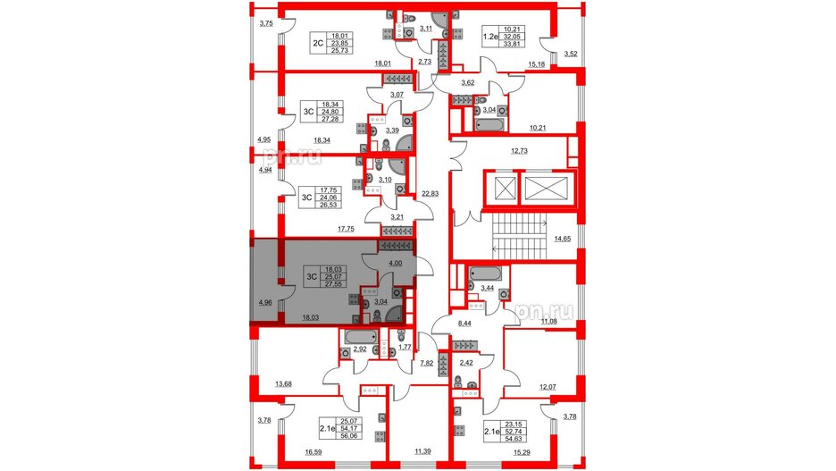 Квартира в ЖК «Город звёзд», студия, 25.07 м², 2 этаж