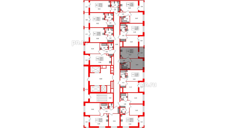 Квартира в ЖК «Город звёзд», 1 комнатная, 32.83 м², 2 этаж