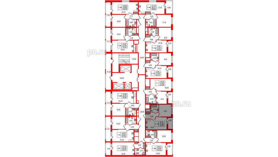 Квартира в ЖК «Город звёзд», 1 комнатная, 31.68 м², 13 этаж