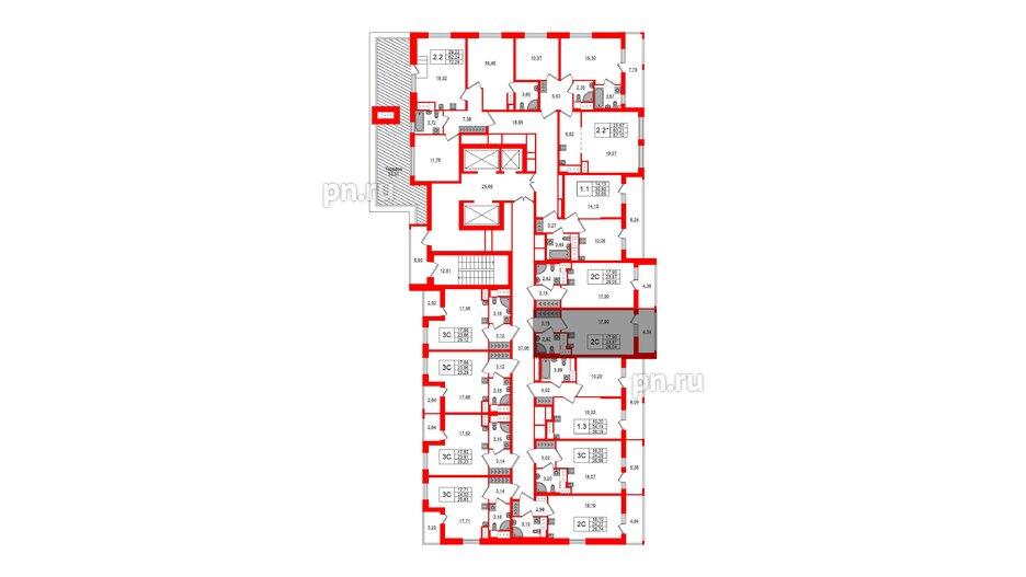 Квартира в ЖК «Город звёзд», студия, 23.87 м², 23 этаж