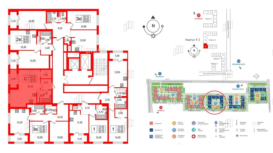 Квартира в ЖК 'Галактика', студия, 36.1 м², 16 этаж