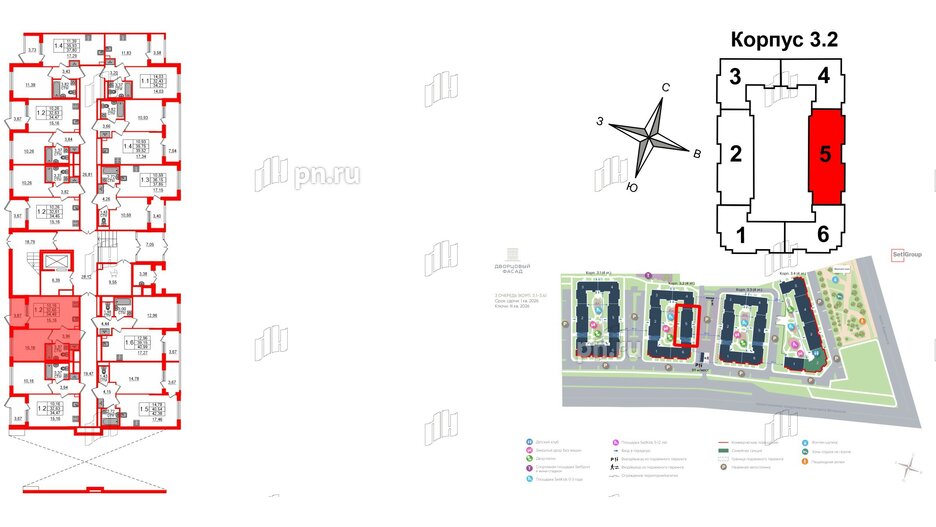 Квартира в ЖК 'Дворцовый фасад', 1 комнатная, 32.65 м², 1 этаж