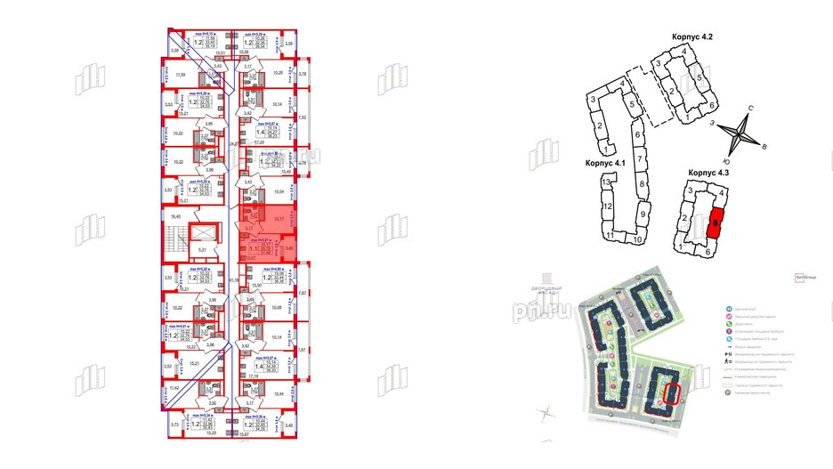 Квартира в ЖК 'Дворцовый фасад', 1 комнатная, 29.78 м², 4 этаж