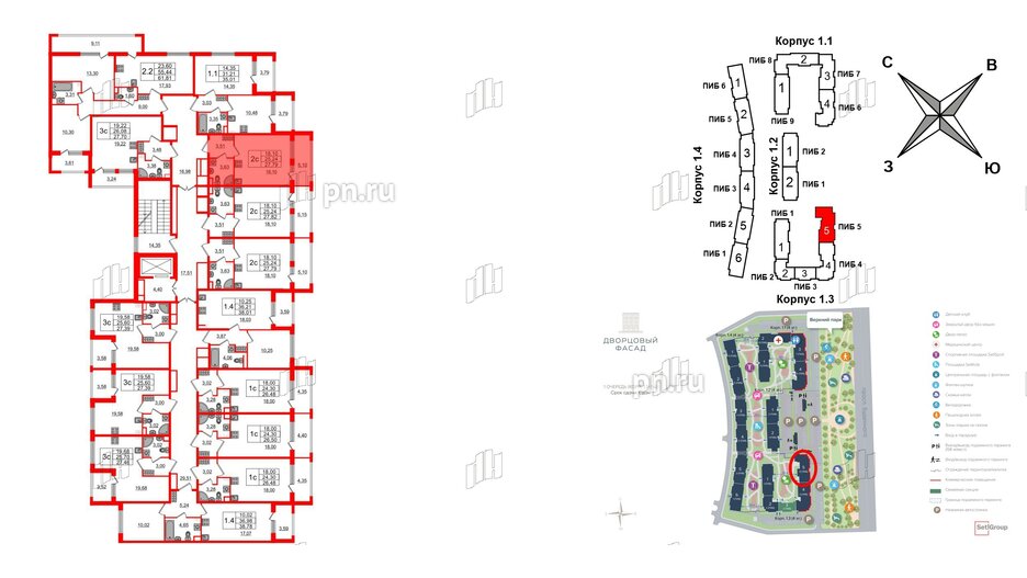Квартира в ЖК «Дворцовый фасад», студия, 25 м², 3 этаж