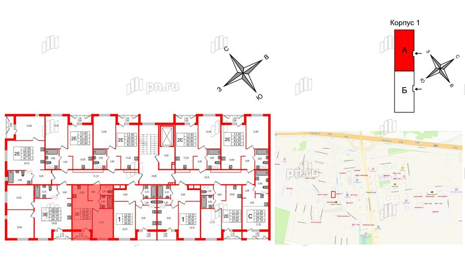 Квартира в ЖК Дзета, 1 комнатная, 36.6 м², 9 этаж