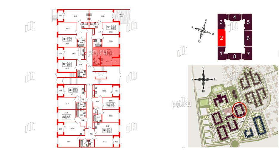 Квартира в ЖК Дубровский, студия, 25.48 м², 1 этаж