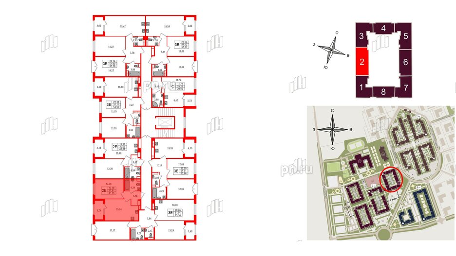 Квартира в ЖК Дубровский, 1 комнатная, 37.81 м², 4 этаж