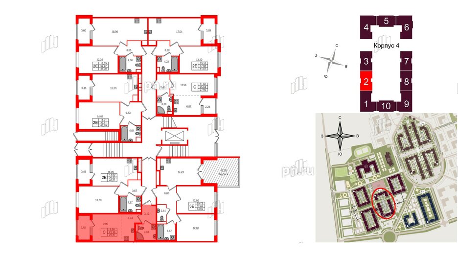 Квартира в ЖК Дубровский, студия, 22.39 м², 1 этаж