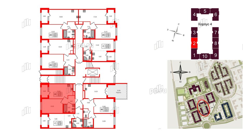 Квартира в ЖК Дубровский, 1 комнатная, 36.53 м², 1 этаж