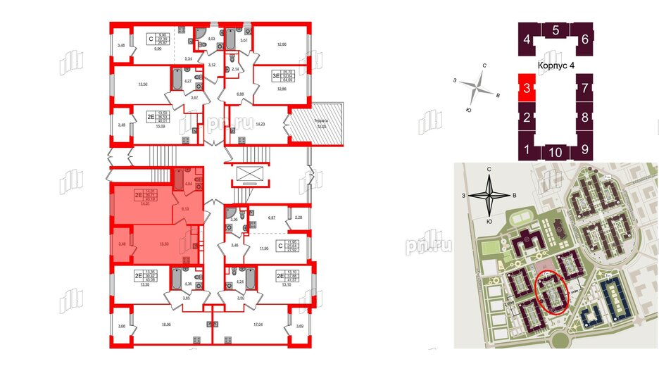 Квартира в ЖК Дубровский, 1 комнатная, 39.71 м², 1 этаж