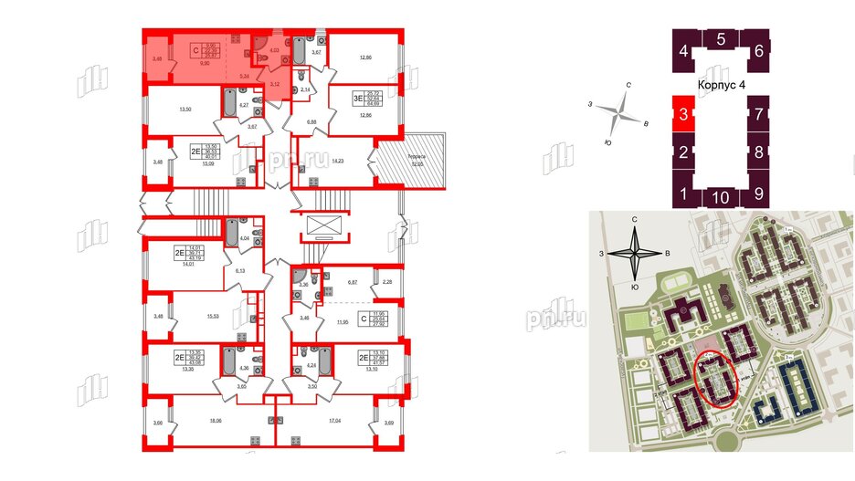 Квартира в ЖК Дубровский, студия, 22.39 м², 1 этаж