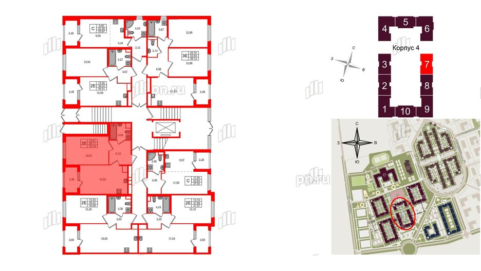 Квартира в ЖК Дубровский, 1 комнатная, 39.71 м², 1 этаж