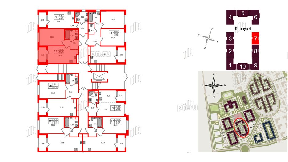 Квартира в ЖК Дубровский, 1 комнатная, 36.53 м², 1 этаж