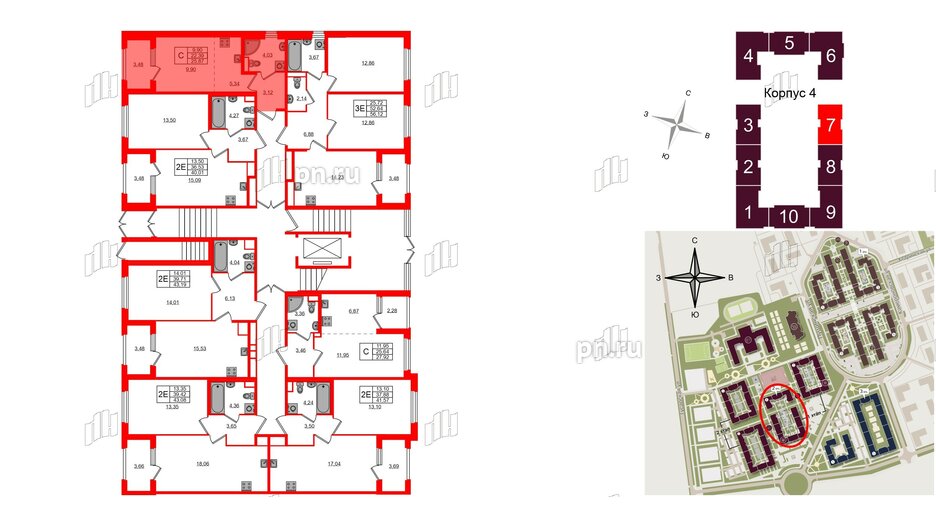 Квартира в ЖК Дубровский, студия, 22.39 м², 1 этаж