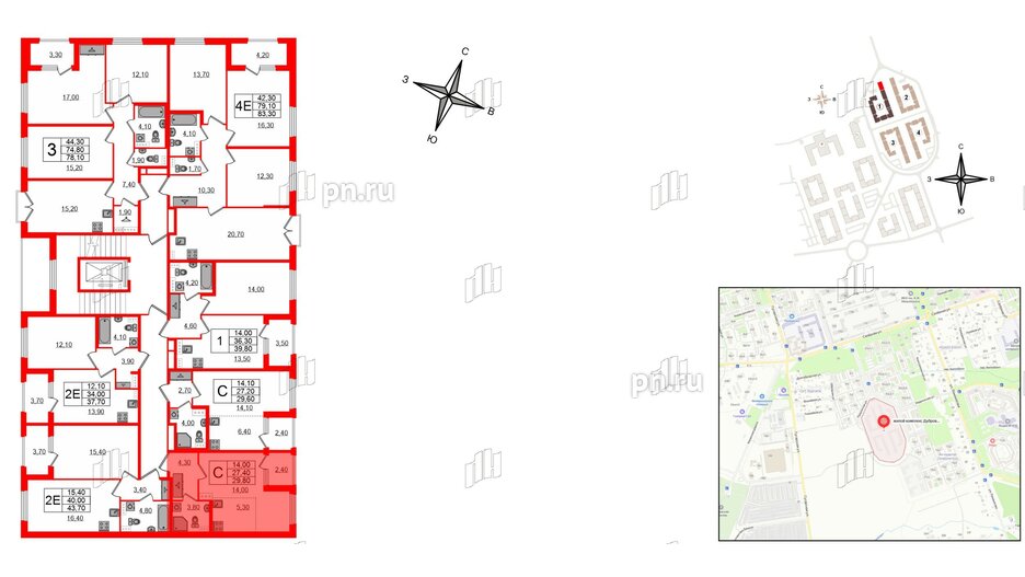 Квартира в ЖК Дубровский, студия, 29.8 м², 2 этаж