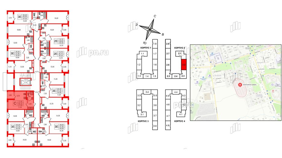 Квартира в ЖК Дубровский, студия, 27.9 м², 4 этаж