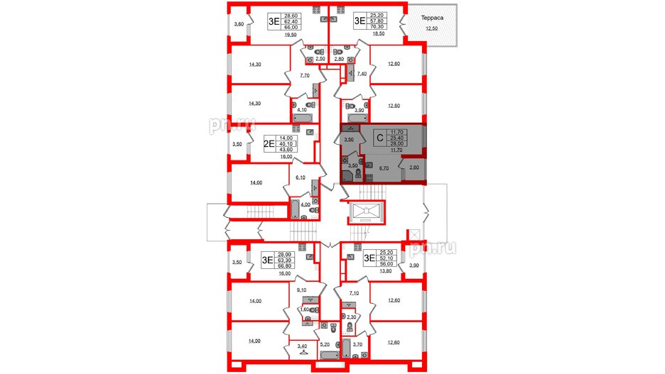 Квартира в ЖК Дубровский, студия, 28 м², 1 этаж