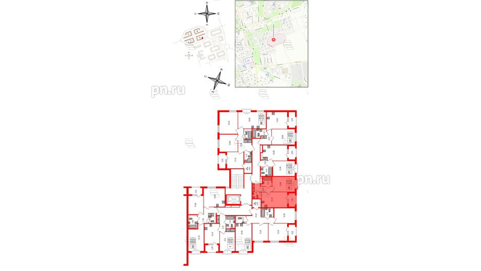 Квартира в ЖК Дубровский, 1 комнатная, 43.9 м², 3 этаж