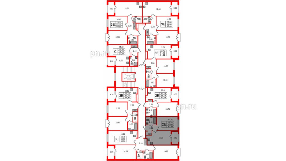 Квартира в ЖК Дубровский, 1 комнатная, 40.3 м², 4 этаж