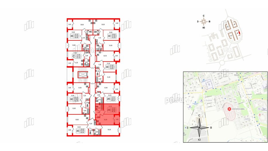 Квартира в ЖК Дубровский, 1 комнатная, 40.3 м², 2 этаж