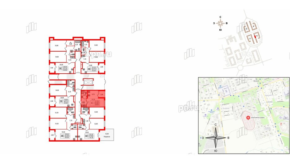 Квартира в ЖК Дубровский, студия, 28 м², 1 этаж