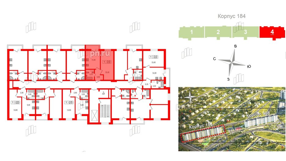 Квартира в ЖК «Дуэт», 1 комнатная, 36.7 м², 5 этаж