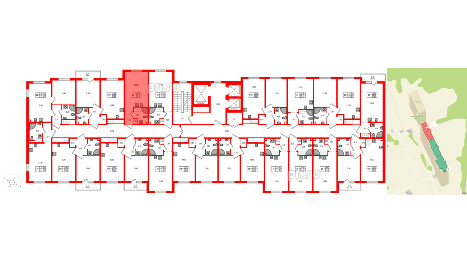 Квартира в ЖК Дыбенко Парк, студия, 21.1 м², 7 этаж