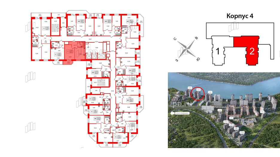 Квартира в ЖК Живи в Рыбацком, 1 комнатная, 36.23 м², 13 этаж