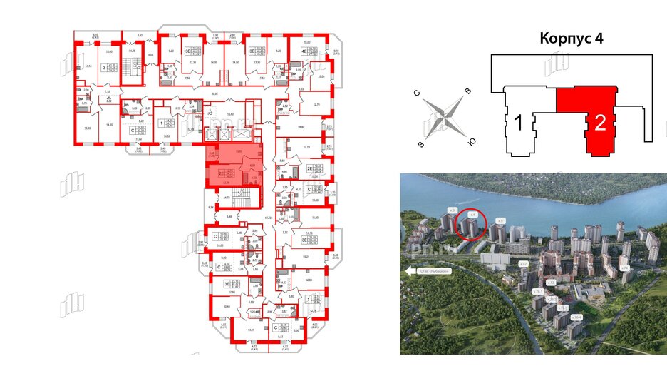 Квартира в ЖК Живи в Рыбацком, 1 комнатная, 36.04 м², 16 этаж